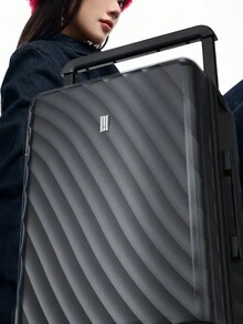 1入20英寸PC材料通用輪式登機行李箱，旅行手提箱，寬拉桿旅行推車箱，TSA海關鎖密碼包，男女高容量托運行李，手提行李，遠足學校假日蜜月度假留學畢業假日必備旅行配件理想禮物選擇男孩女孩學生情侶 - 黑色 - 查看 8