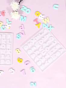 1pc-Crystal Drop Glue 26 English Numeric Letter Mold English Letter Mold Resin Silicone Mold - White - View 7