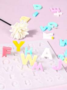 1pc-Crystal Drop Glue 26 English Numeric Letter Mold English Letter Mold Resin Silicone Mold - White - View 5