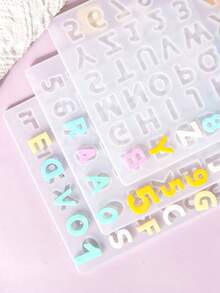 1pc-Crystal Drop Glue 26 English Numeric Letter Mold English Letter Mold Resin Silicone Mold - White - View 4