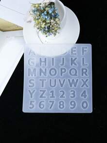 1pc-Crystal Drop Glue 26 English Numeric Letter Mold English Letter Mold Resin Silicone Mold - White - View 2