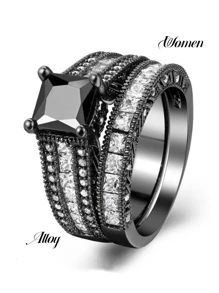 迷人情侣戒指浪漫戒指套装时尚男士不锈钢戒指时尚珠宝情人节礼物