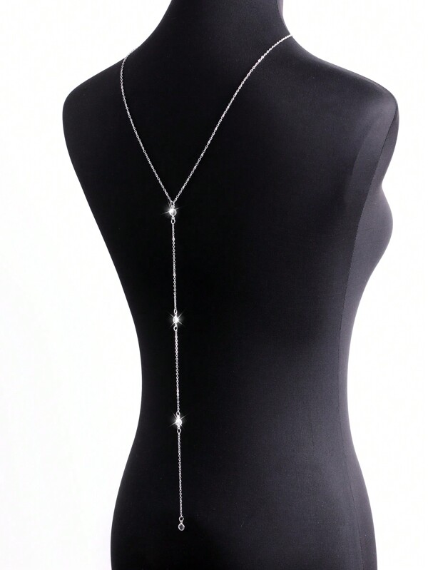 1 Peça de Colar de Bottom de Corrente de Diamante de Vidro Fashion Exclusivo - Ótimo para Festas de Feriados, Mulheres Sensuais, Acessórios Diários para Meninas