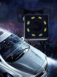 高清夜視汽車後視鏡備用攝像頭，汽車後視鏡鏡頭，正方形LED防水備用影像攝像頭 - 黑色 - 查看 1