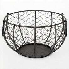 1 pièce Panier en fer tressé pour rangement des œufs, panier de rangement de cuisine en fer