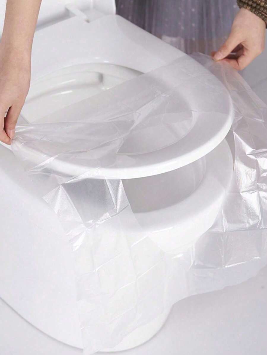 10/30/50 Cái Vỏ bọc bồn cầu du lịch dùng một lần, Đệm lót bồn cầu dành cho doanh nghiệp du lịch di động, Băng vệ sinh di động chống thấm nước, Phụ kiện cần thiết cho du lịch trên máy bay, cắm trại, phụ kiện phòng tắm - trắng - Xem 1