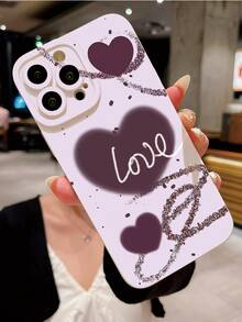 1 Ốp điện thoại hình mắt "LOVE" hình trái tim được cá nhân hóa dễ thương Tương thích với Apple/Samsung/Xiaomi/Redmi/VIVO/Infinix/OPPO/Reno - Màu be - Xem 3