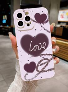 1 Ốp điện thoại hình mắt "LOVE" hình trái tim được cá nhân hóa dễ thương Tương thích với Apple/Samsung/Xiaomi/Redmi/VIVO/Infinix/OPPO/Reno - Màu be - Xem 1