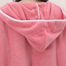 1件珊瑚絨柔軟吸水披風式浴袍，設有口袋、蝴蝶結和袖子，適合各季節使用，適用於浴室、游泳池、沙灘和家中 - 彩色 - 查看 9