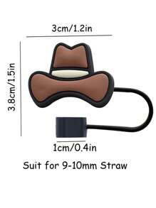 5pcs/Set 10mm Western Style PVC Rubber Dustproof Straw Cap Cover With Cowboy Hat And Boot Design, Suitable For Party Decoration - Multicolor - View 6