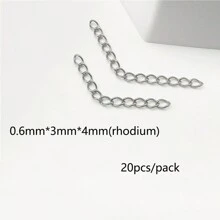 20strand/pack 5cm Stainless Steel 5 MM Extension Chain Anti-Fading Tail Chain For DIY Necklace Bracelet Anklet Making