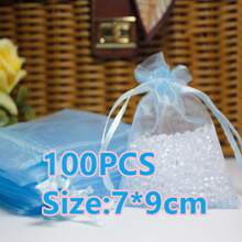 100pcs Organza Gift Bags, 7*9cm Size, Suitable For Weddings, Candy Favors, Gifts, Parties, Home Decor, Baking, Jewelry, All Seasons And Celebrations - Multicolor - View 23