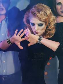 Yanxyad 1/3/9 Pcs Set Leather Rivet Punk Goth Bracelet, Unisex - Black - View 4