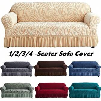 1pc Wave Pattern Sofa Slipcover, Non-Slip Sofa Cover , Washable Universal Elastic Furniture Protector Couch Cover - 1 Seat :Suitable For Sofas 90-125cm(35.43-49.21in) Long / 2 Seat :Suitable For Sofas 145-170cm(57.1-66.93in) Long / 3 Seat :Suitable For Sofas 190-210cm(74.8-82.68in) Long / 4 Seat :Suitable For Sofas 235-280cm(92.52-110.24in) Long
