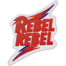David Bowie Rebel Rebel Iron On Patch (White/Red) - Red - View 1