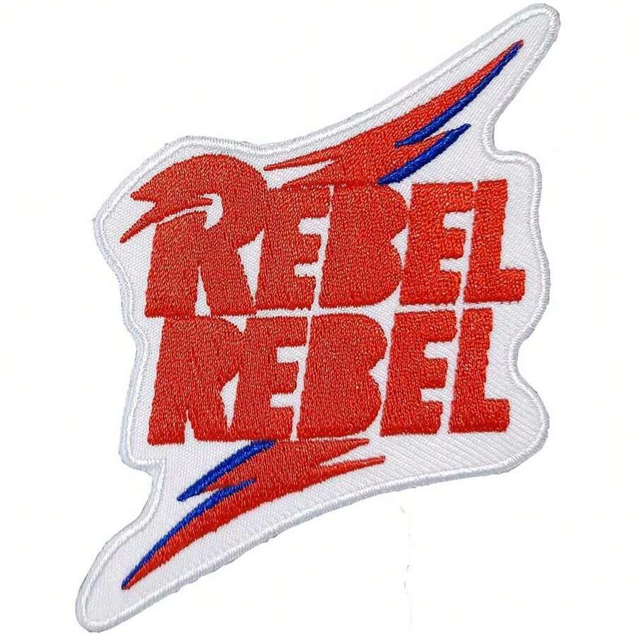 David Bowie Rebel Rebel Iron On Patch (White/Red) - Red - View 1