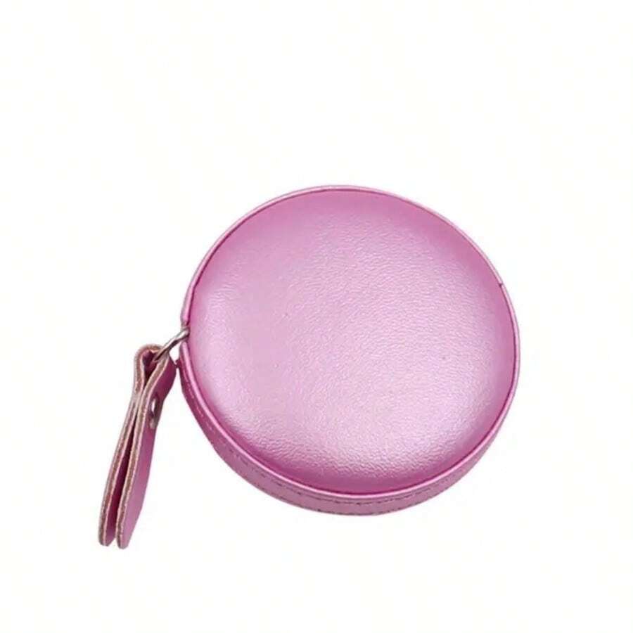 150cm 60英寸可縮納卷尺皮革卷尺自動縮緊攜帶卷尺公分英寸量測工具 - 粉色 - 查看 1