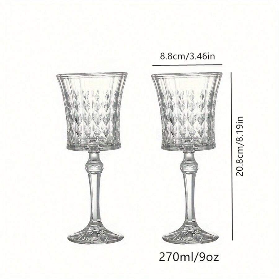 2pcs/Set HighEnd Glass Stemware Gift Box, Transparent Patterned