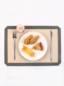 1 件矩形硅胶、不粘、烘焙垫、烘焙垫、餐垫、 - 米色 - 查看 11