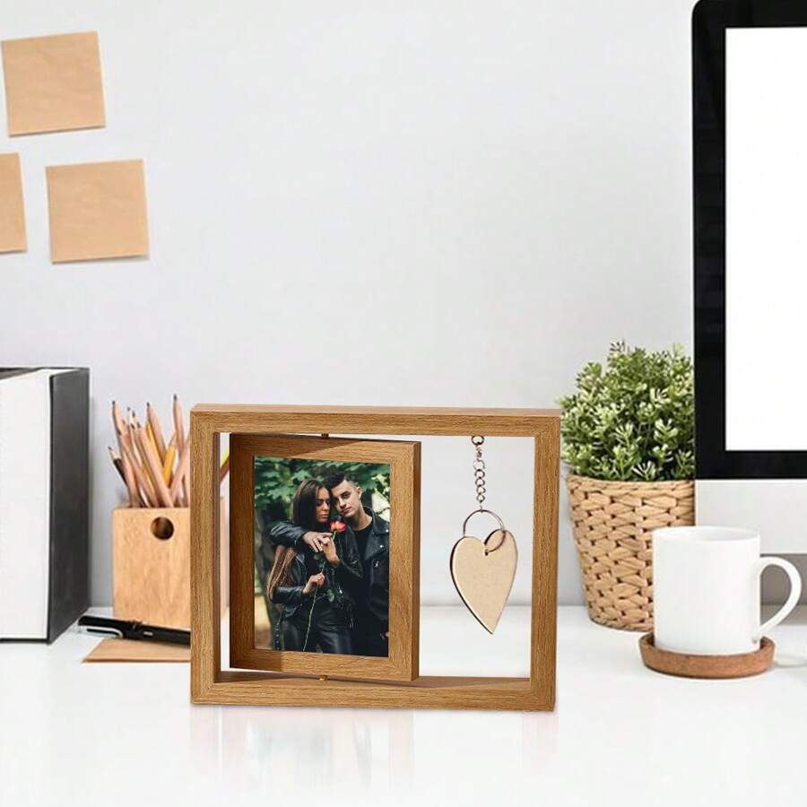 SUMGAR Cornice Portafoto In Legno Vintage 10x15 Cm - Doppia E Pieghevole - Regalo Shabby Chic Per Coppie E Ricordi