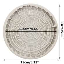Tree Rings Lace Resin Silicone Fondant Molds Tree Stump Chocolate Baking Cake Decorating Tools Pastry Kitchen Baking Accessories - Grey - View 4