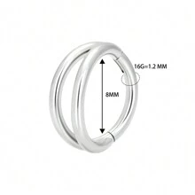 16G Septum Ring 316L Stainless Steel Nose Ring Body Piercing Jewelry For Septum/Nose/Earlobe-Stainless Steel Cartilage Earring For Women Men - Silver - View 26