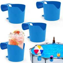 1pc  Blue Swimming Pool Storage Rack, A Pool Beverage Beer Cup Holder, Hand Sanitizer Holder, A Swimming Pool Cup Holder, A Storage Rack - Blue - View 8