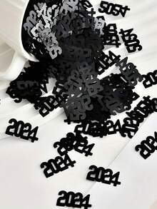 1包裝2024黑色、金色和銀色桌面裝飾紙巾，適用於新年派對、婚禮、生日週年慶典和節日裝飾。 - 銀色 - 查看 3