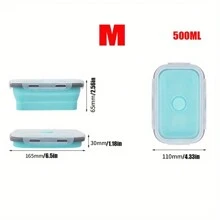 1PC,Collapsible Silicone Food Container Portable Colorful Bento Containers Lunch Box Microware Home Kitchen Outdoor Food Storage Picnic Camping Rectangle Outdoor Box Portable Food Bowl Utility Tools Outdoor Tools