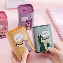 1st fyrkantig metall Spargris Sparbössa Slumpmässig färg - Multifärgad - Visa 3