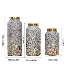 Nordic Style Ceramic Vase With Electroplated Finish, High-End Decorative Flower Vase For Living Room And Home, Suitable For Flower Arrangement - Multicolor - View 9