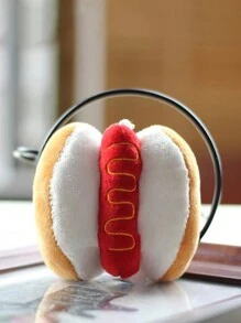 1 pieza Colgante de peluche con diseño de hamburguesa, perro caliente, pierna de pollo y papas fritas, adorno colgante creativo para mochila, decoración del hogar