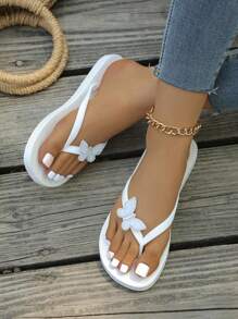 白色凉鞋、休闲鞋、黑色凉鞋、白色拖鞋、女士人字拖、平底凉鞋、女鞋、女士凉鞋、女士平底凉鞋、女士凉鞋、厚底凉鞋、黑色凉鞋、女士凉鞋 - 白色 - 查看 7