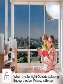 One Way Window Film: Reflective Window UV Film, Mirror Anti Glare Window Film Privacy One Way Clear Heat Control Window Tint Film Sun Blocker For Home, Office - Multicolor - View 7