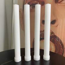 4 Stücke/Box 10,63 Zoll gezackte zylindrische Kerzen, Morandi farbige lange Stabkerzen, farbige römische Säulenkerezen, geruchlose und rauchlose Kerzen geeignet für Heimdekoration, Hochzeitsdekoration, Esstischdekoration, Feiertagspartys und Gebete. Hochwertige Sojawachskerzen.