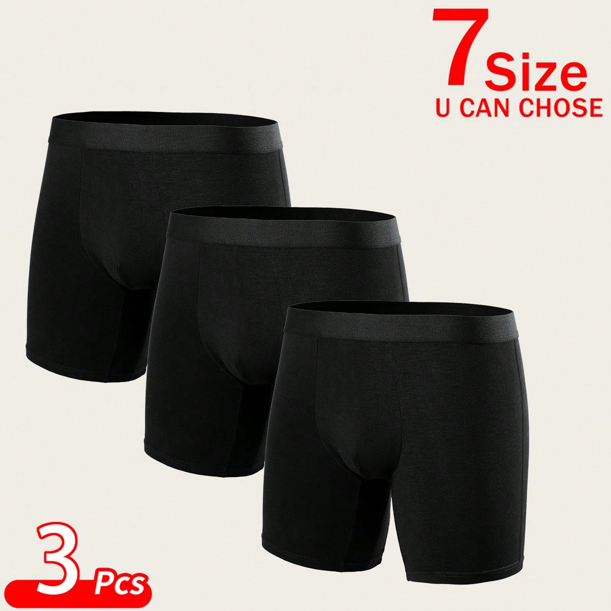 Piezas Calzoncillos tipo bóxer largos y cómodos para hombres, transpirables