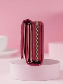 Túi xách nữ màu đỏ rượu vang thêu ba cạnh mới Túi tote thời trang đa chức năng cho nữ có nhiều ngăn đựng thẻ và ngăn đựng tiền xu Ví đựng thẻ nhỏ và mới Ví đeo cổ tay cho nữ Ví ví nhỏ - Màu Đỏ Sâu - Xem 4