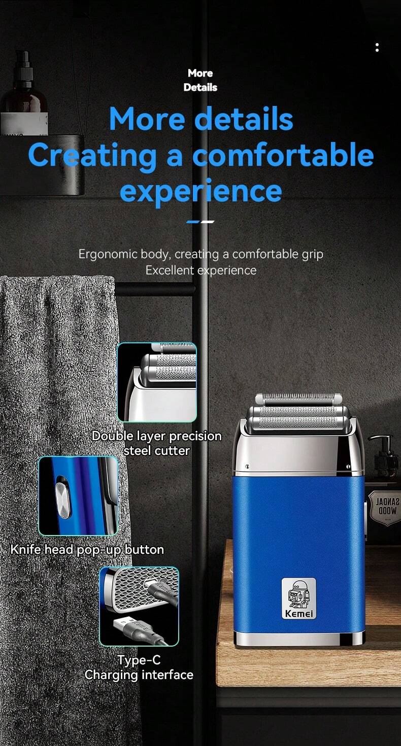 Machine Rasoir KEMEI Machine de rasoir électrique pour hommes KM-T13 2 EN 1 rasoir ...