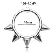 16G Septum Ring 316L Stainless Steel Nose Ring Body Piercing Jewelry For Septum/Nose/Earlobe-Stainless Steel Cartilage Earring For Women Men - Silver - View 22