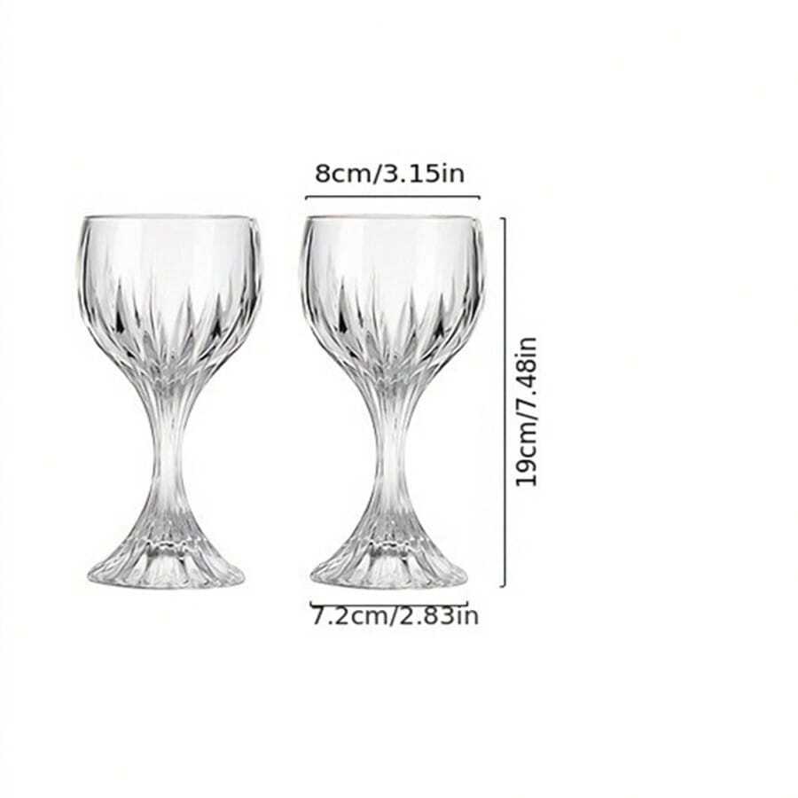 2pcs/Set HighEnd Glass Stemware Gift Box, Transparent Patterned