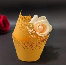 5 Chiếc, Phong Cách Châu Âu Cắt Laser Rỗng Nướng Bao Bì Hoa Cụm Giấy Cupcake Biên Giới Tự Làm Bánh Muffin Ly - Số lượng - Xem 10