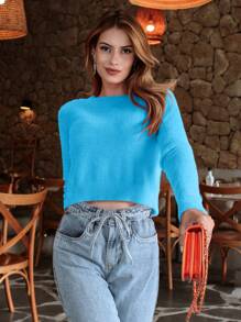 Women Sweaters - 藍色 - 查看 1