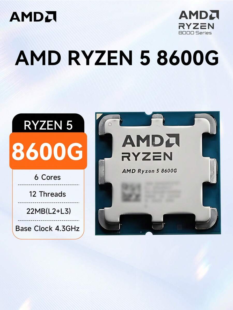 AMD AMD Ryzen 5 8600G 4.3GHz Base Clock 6-Core 12-Thread Desktop ...
