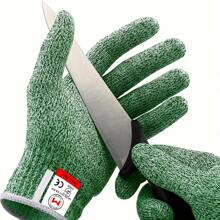 Um par de luvas resistentes ao corte premium - com dedos reforçados; Luvas 100% confortáveis para cozinha; Luvas de corte seguras ambidestras; Proteção Nível 5