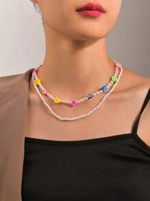 2入組串珠項鏈 - 彩色 - 查看 4