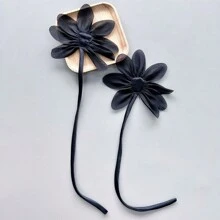 2 Stücke Beige & Schwarz 3D-Mesh-Gewebe Rose Blumen bestickte Aufnäher zum Dekorieren von Brautkleidern