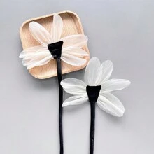 2 Stücke Beige & Schwarz 3D-Mesh-Gewebe Rose Blumen bestickte Aufnäher zum Dekorieren von Brautkleidern