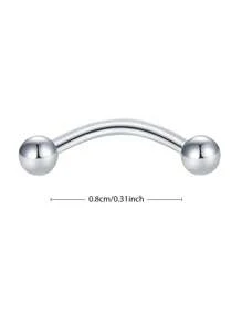 Esberry 1pc S925 Sterling Silver 8mm&10mm Navel Ring Round Belly Button Piercing Simple For Women Stylish And Sexy For Summer Beach Wear