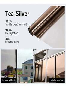 One Way Window Film: Reflective Window UV Film, Mirror Anti Glare Window Film Privacy One Way Clear Heat Control Window Tint Film Sun Blocker For Home, Office - Multicolor - View 61