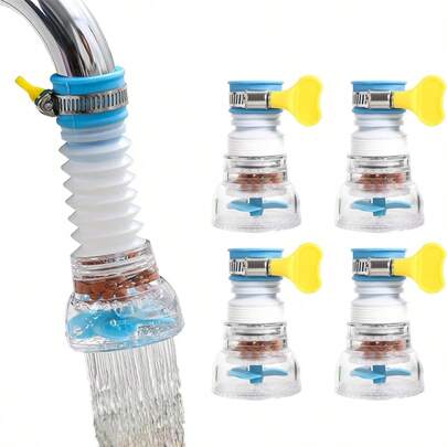 3 piezas Filtro de agua de pulverización de grifo giratorio 360°, adecuado para fregaderos, cocinas, baños, dispositivo de expansión de grifo ajustable, boquilla de ducha presurizada, boquilla de grifo de diseño de ahorro de agua